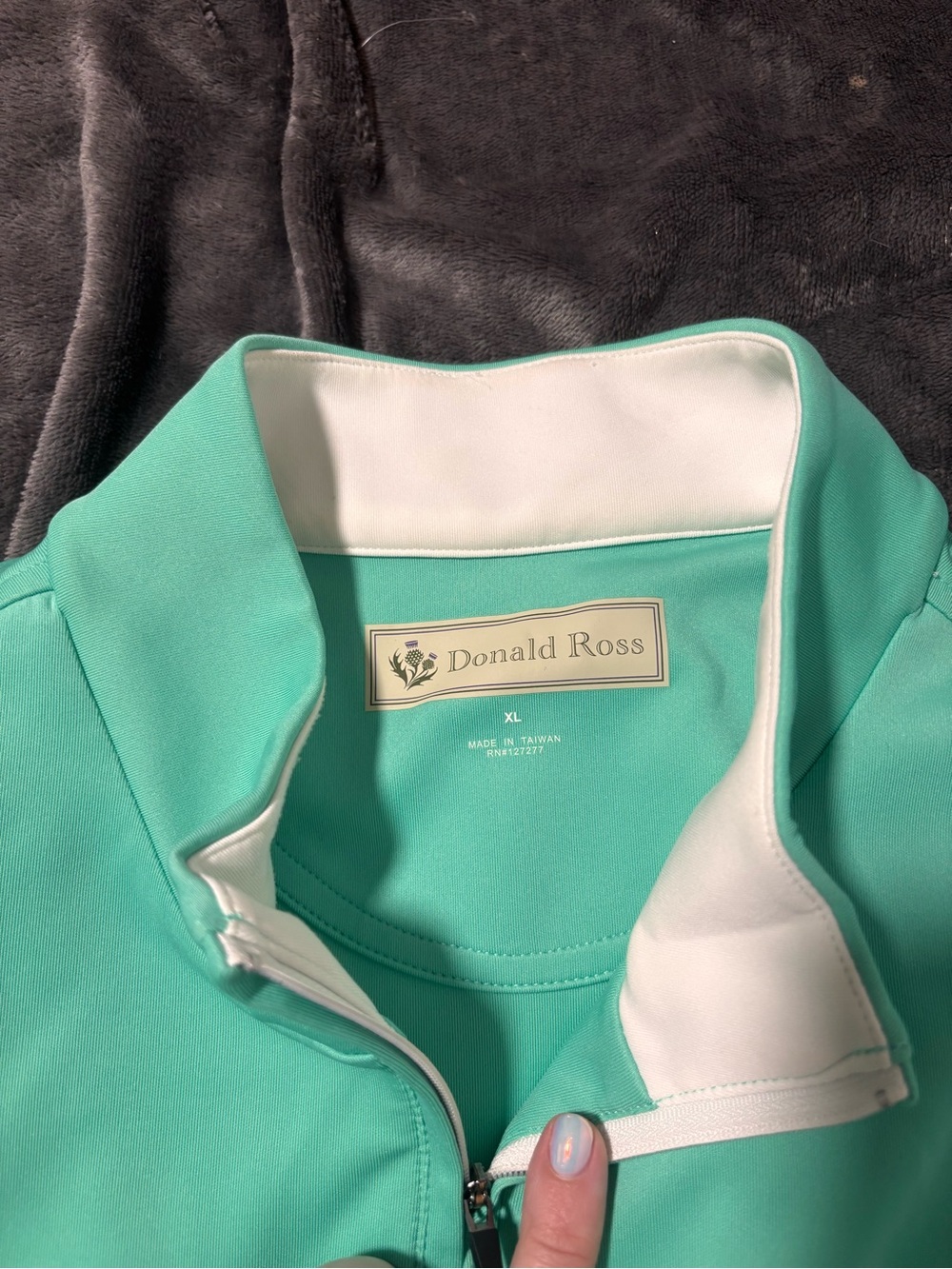 Donald Ross Mint Half-Zip Pullover Quarter Zip - Picture 2 of 3